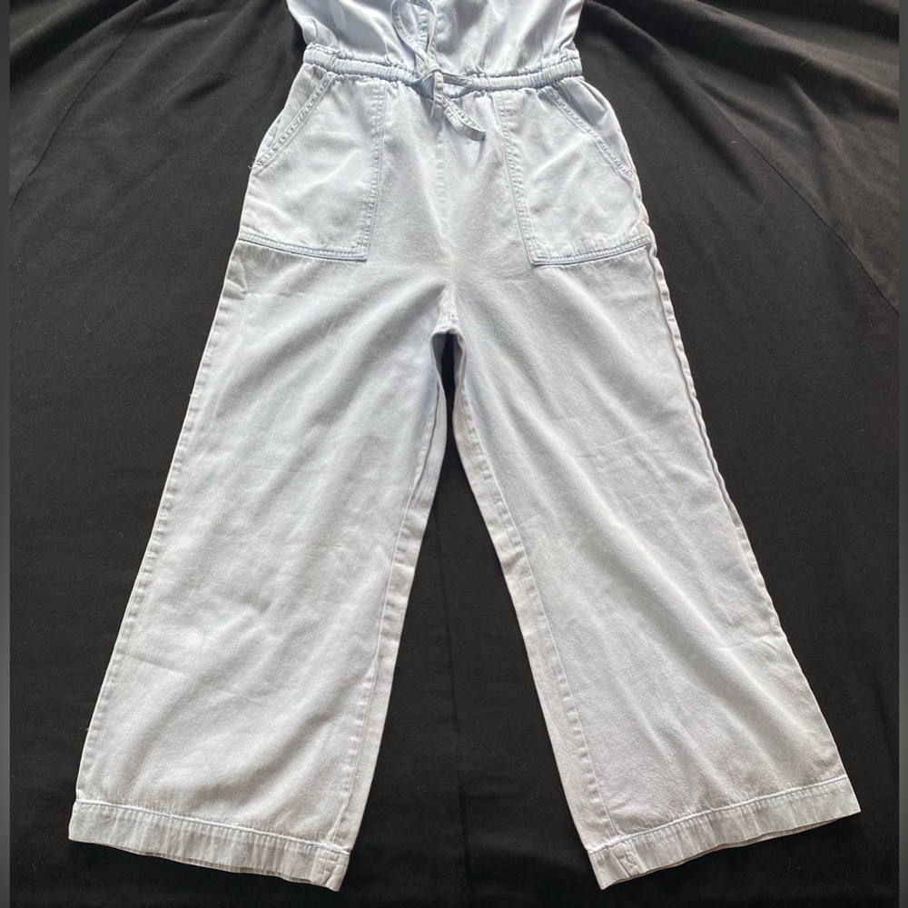 Universal Thread Indigo One Piece Cropped Bell Bottom Romper Jumpsuit! Size XS. - Picture 7 of 11
